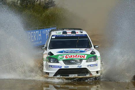 Den helt nye Ford Focus RS WRC var til test i Rallye Australia - og viste sig at være så hurtig, at den kunne vinde to hastighedsprøver undervejs.
